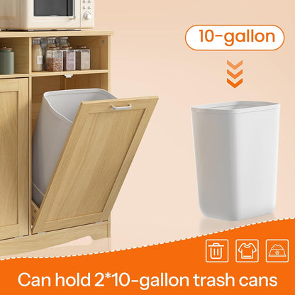 Hidden Tilt-Out Trash Can Cabinet – Farmhouse Kitchen Storage Organizer