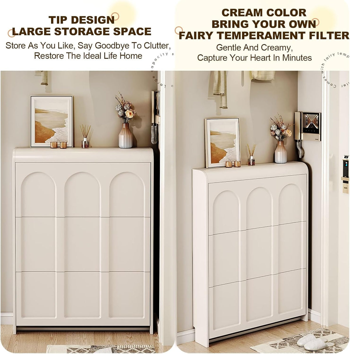 Tall Entryway Storage Cabinet – Multi-Compartment Home Organizer