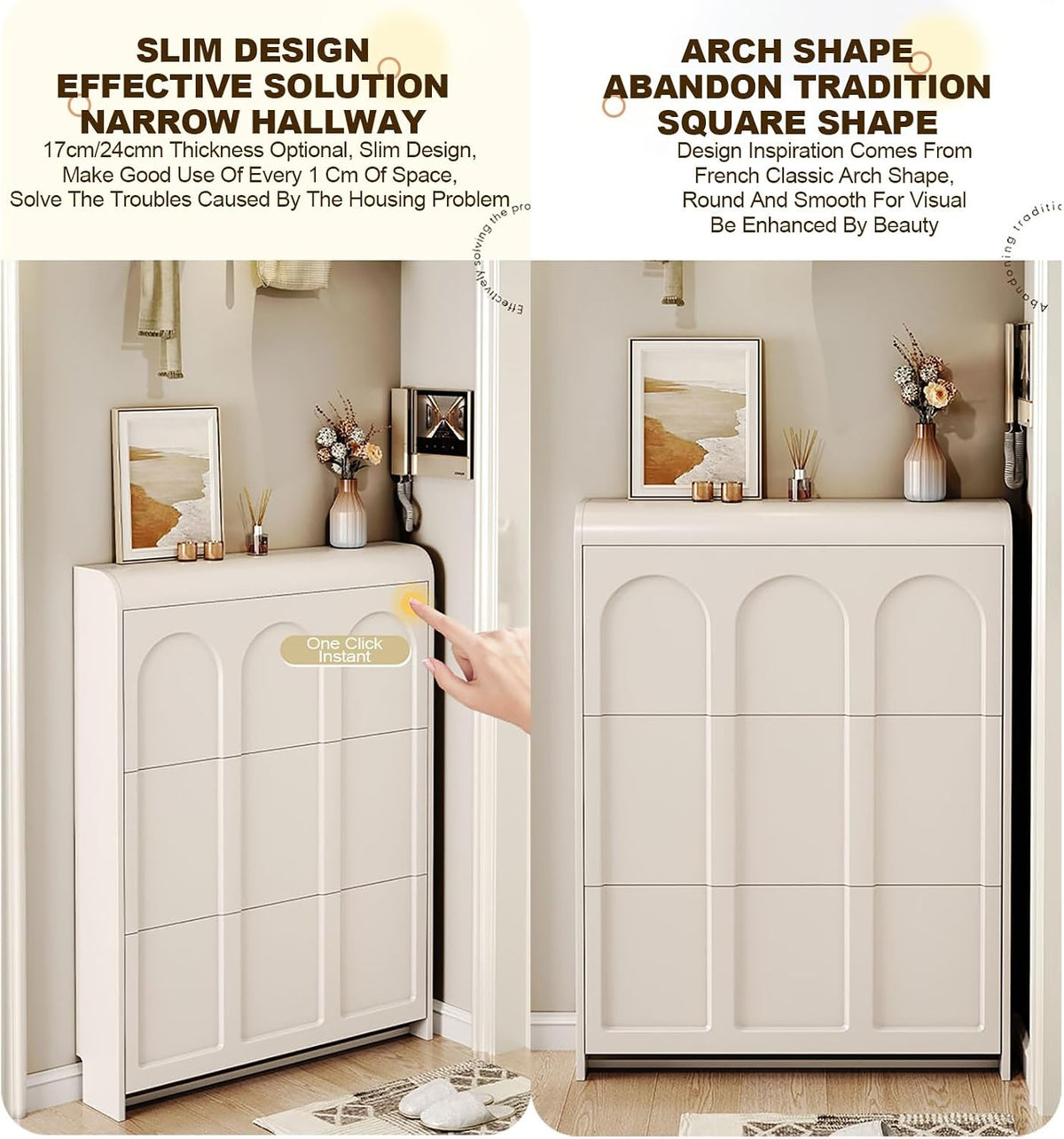 Tall Entryway Storage Cabinet – Multi-Compartment Home Organizer