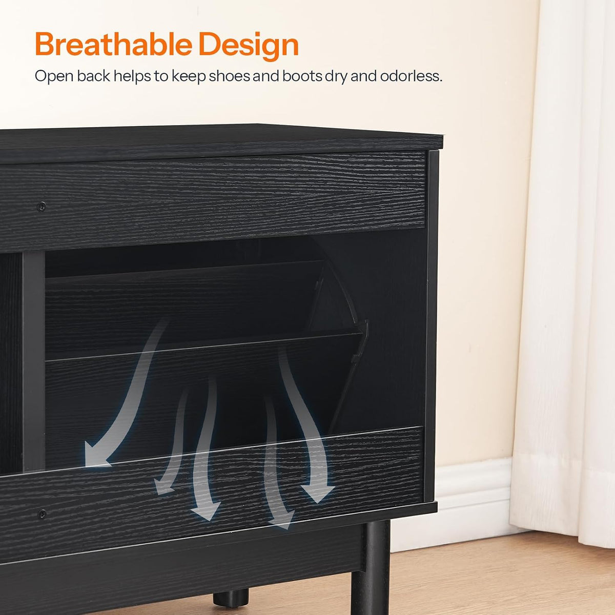 Rattan Style Shoe Storage Bench – Entryway Storage & Seating