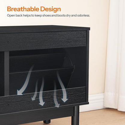 Rattan Style Shoe Storage Bench – Entryway Storage & Seating
