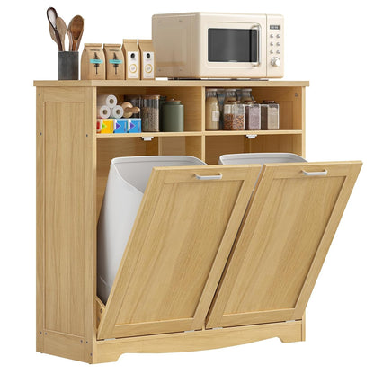Hidden Tilt-Out Trash Can Cabinet – Farmhouse Kitchen Storage Organizer