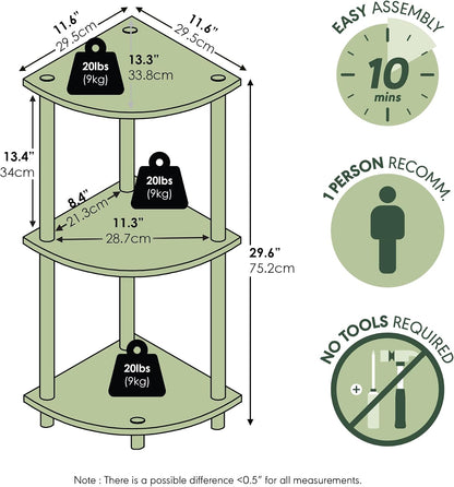 3-Tier Corner Display Shelf – Space-Saving Storage Rack