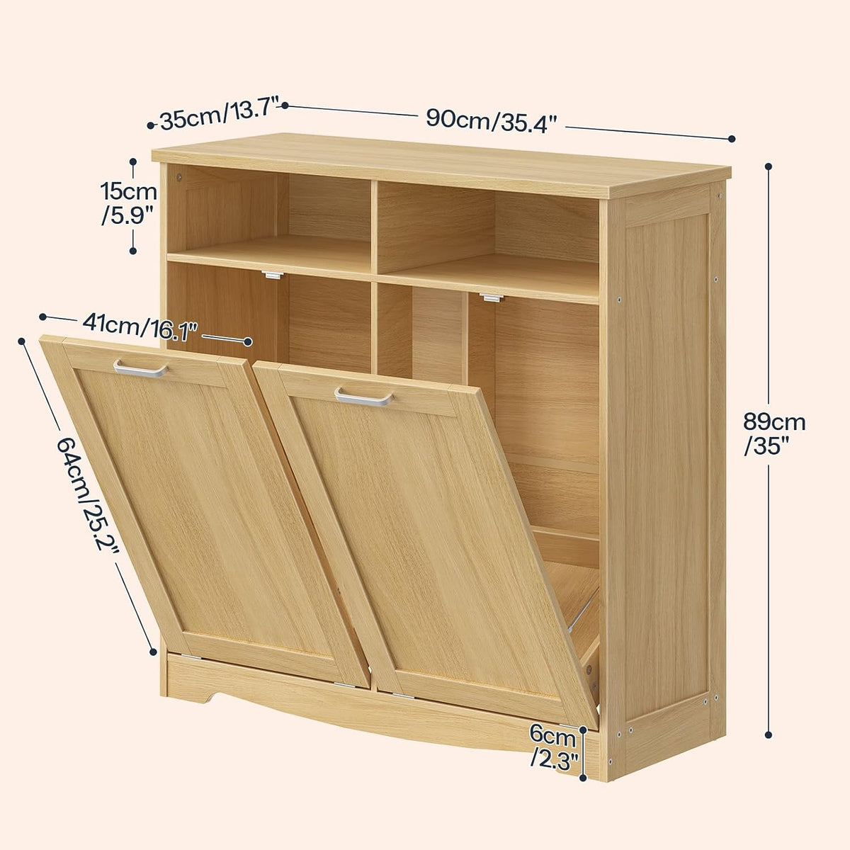 Hidden Tilt-Out Trash Can Cabinet – Farmhouse Kitchen Storage Organizer