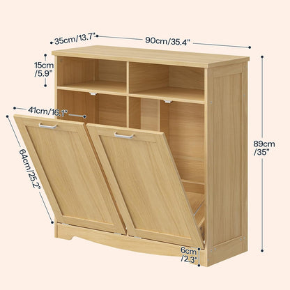 Hidden Tilt-Out Trash Can Cabinet – Farmhouse Kitchen Storage Organizer