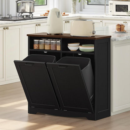 Hidden Tilt-Out Trash Can Cabinet – Farmhouse Kitchen Storage Organizer