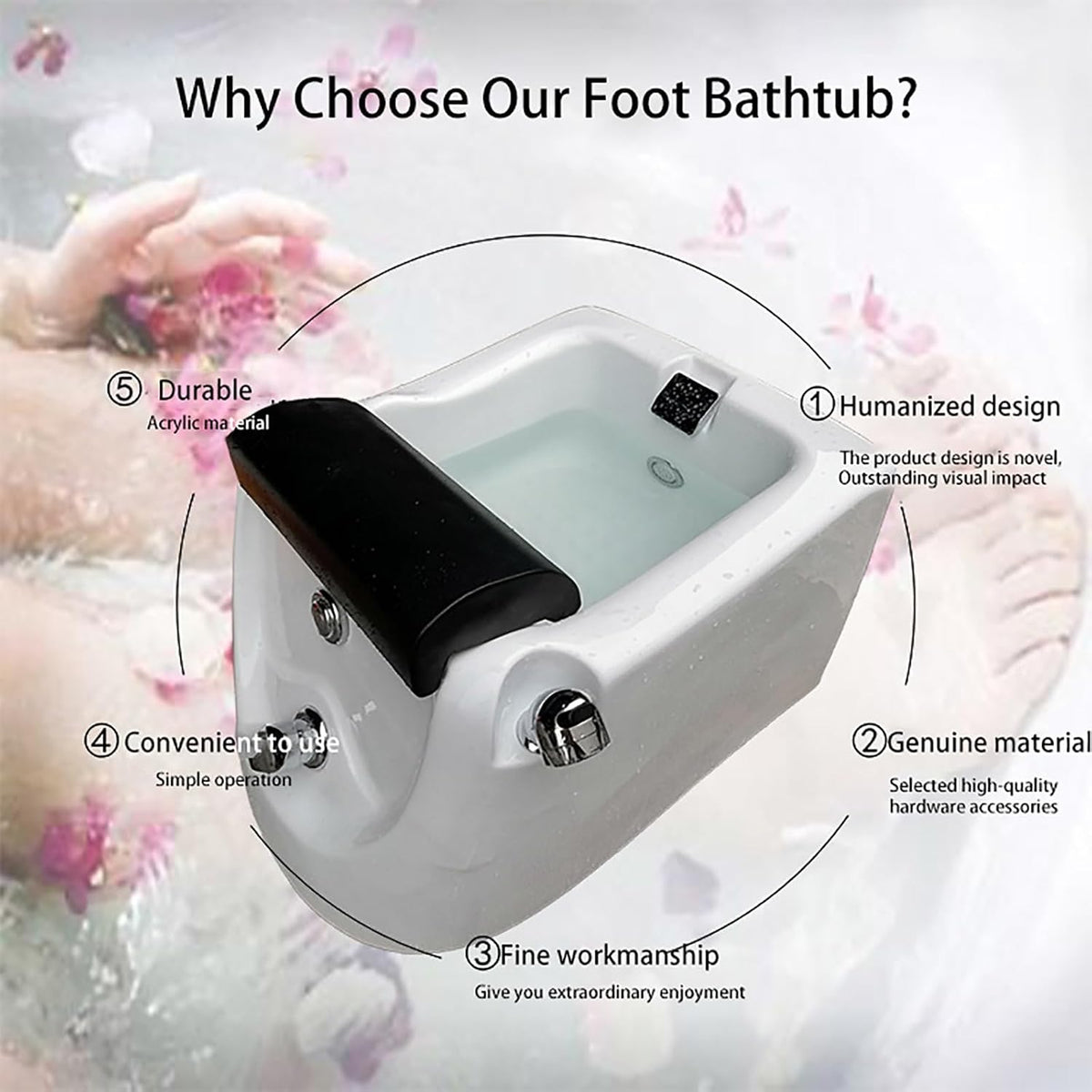 Portable Acrylic Foot Spa Bathtub – Home Pedicure & Relaxation Spa