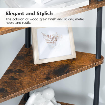 Industrial 3-Tier Corner Bookshelf – Rustic Display & Storage Rack