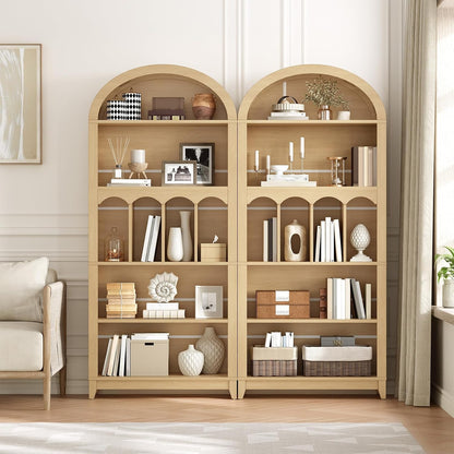 Tall Farmhouse 5-Tier Bookshelf – Rustic Open Display Storage