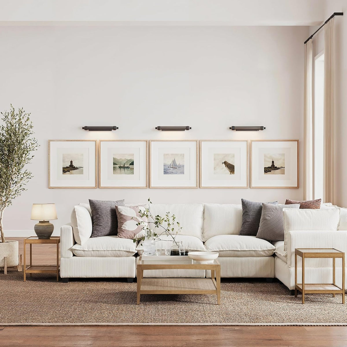 3-Piece Boho Coffee Table Set – Wood & Woven Accent Tables