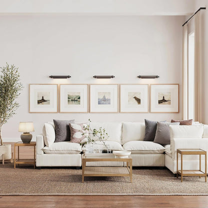 3-Piece Boho Coffee Table Set – Wood & Woven Accent Tables